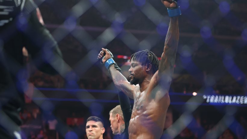 Kevin Holland celebrates a victory over Vincente Luque.