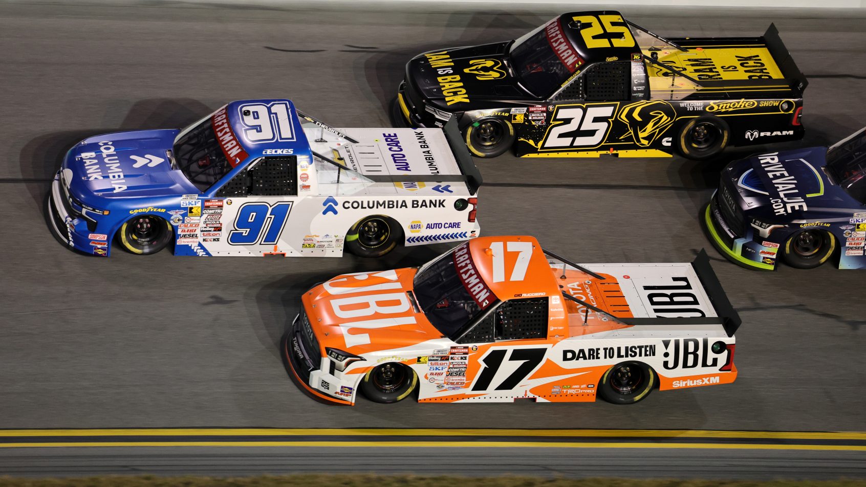 Christian Eckes on-track at Daytona (2026).