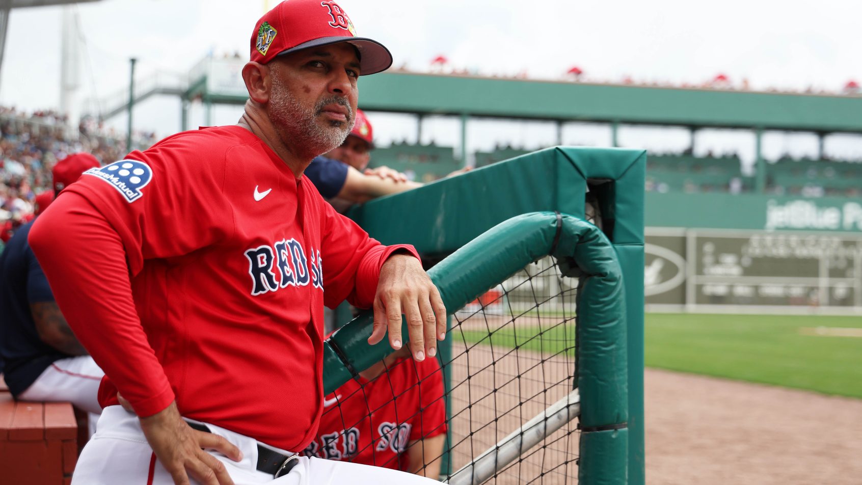 Boston Red Sox manager Alex Cora looks on during the first inning against the Toronto Blue Jays
