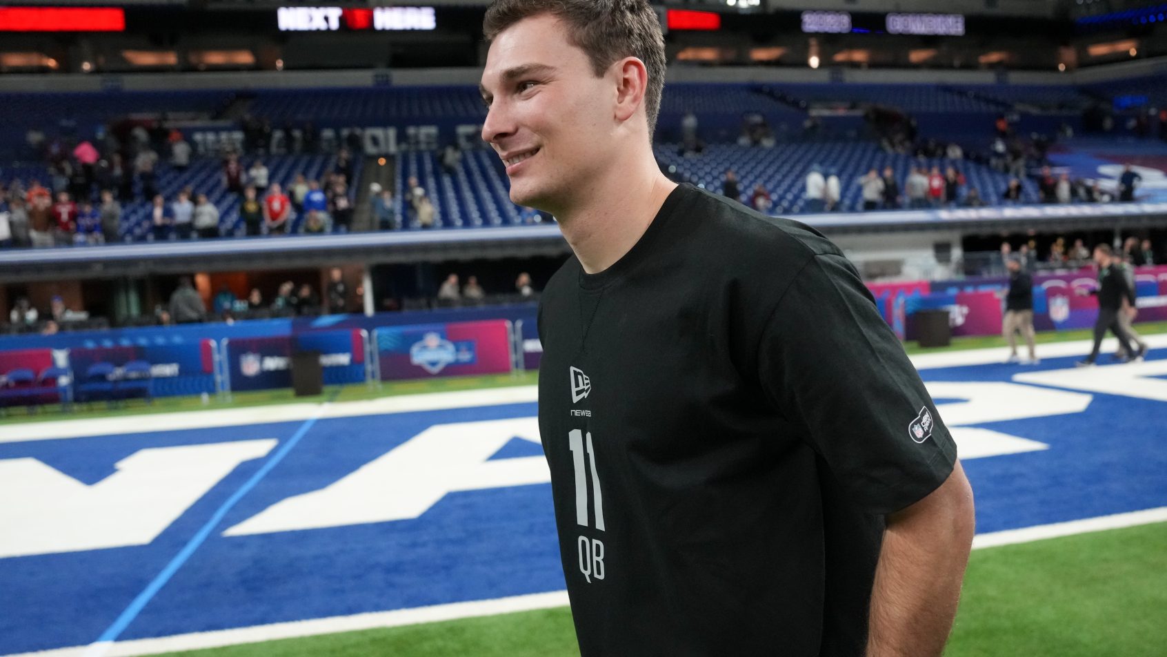 Fernando Mendoza during the NFL Scouting Combine