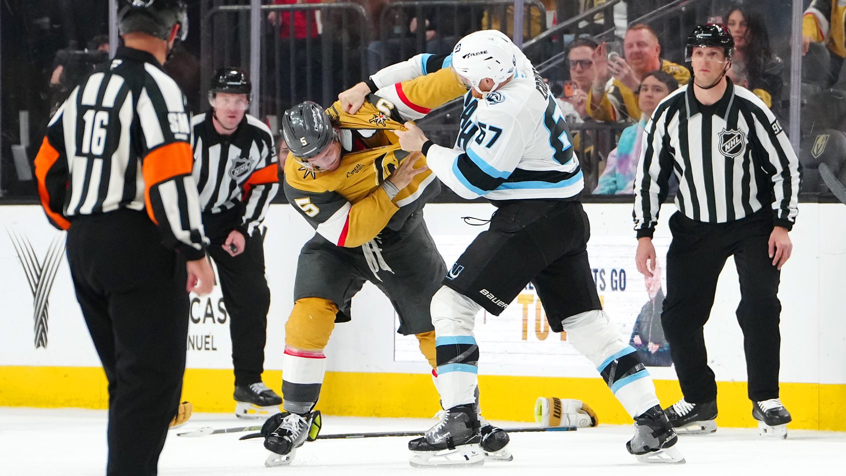 Jeremy Lauzon fights Lawson Crouse