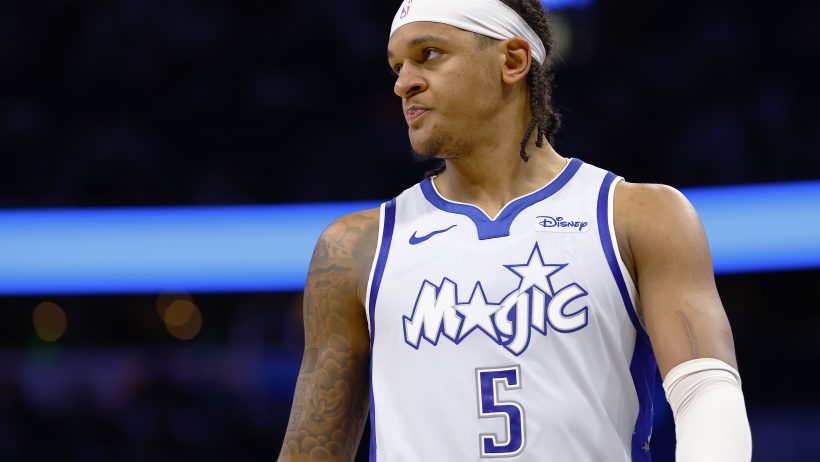 Magic forward Paolo Banchero looks on during a game versus the Kings.