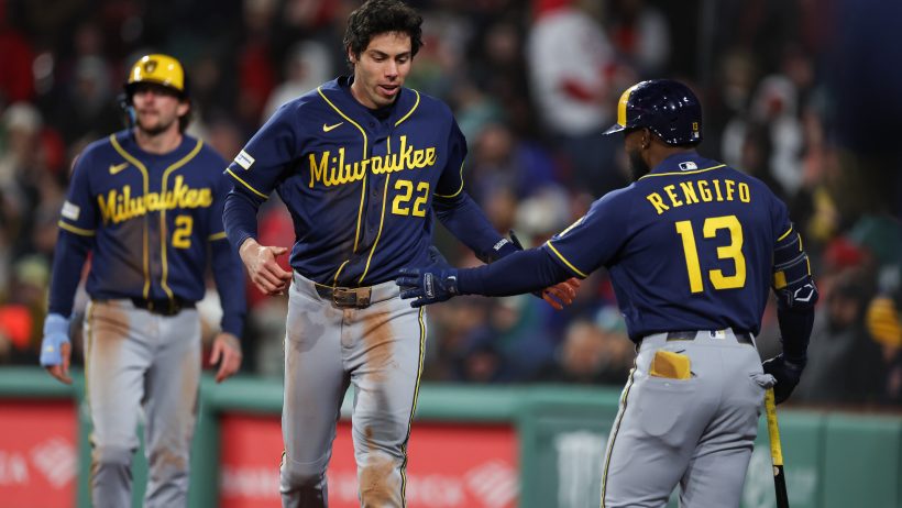 Christian Yelich leads the Brewers against the Red Sox.