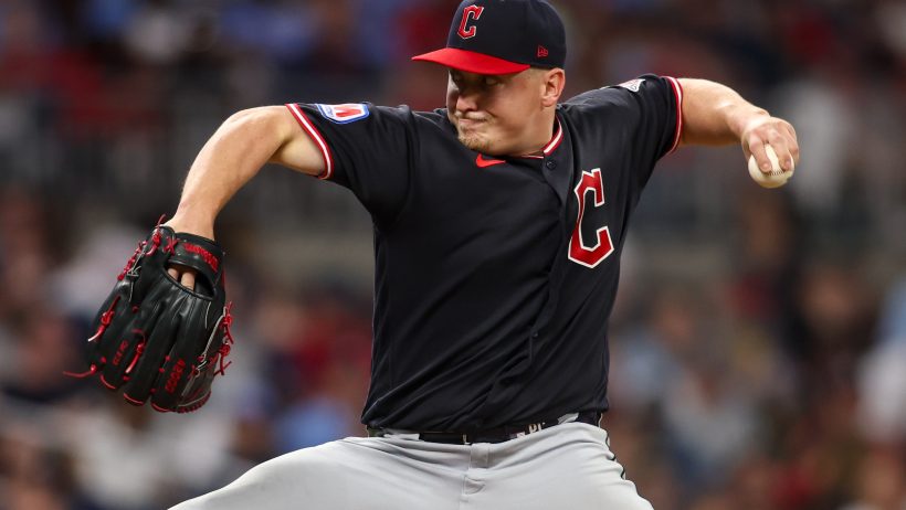 Parker Messick delivers a pitch versus the Atlanta Braves.