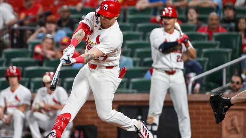 St. Louis Cardinals center fielder Nathan Church hits a walk-off one run sacrifice fly against the Cleveland Guardians.