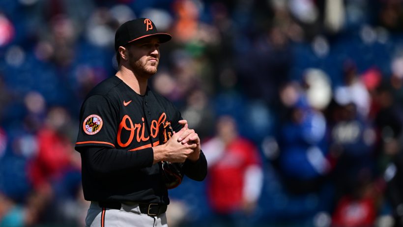 Trevor Rodgers gripping baseball
