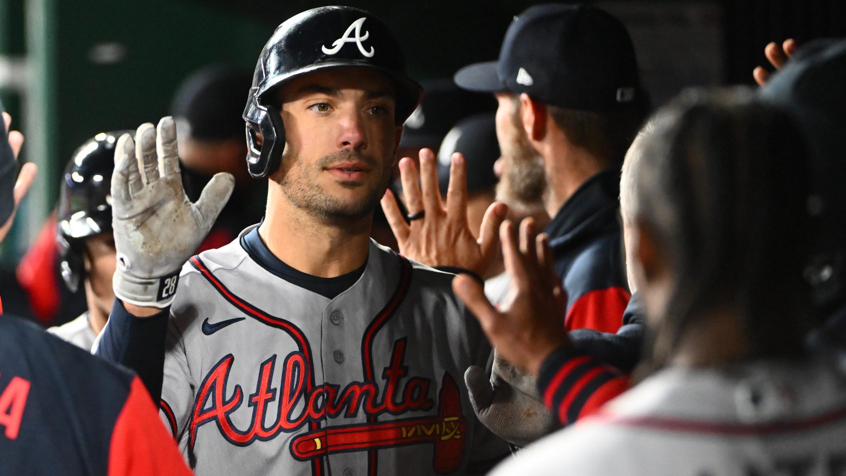 Matt Olson in dugout