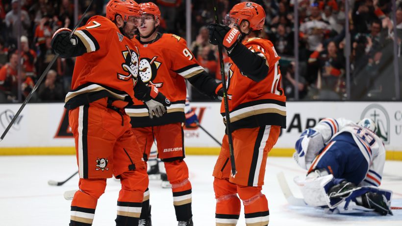 Ducks players celebrating