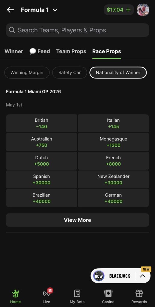 Best F1 betting apps. Draftkings