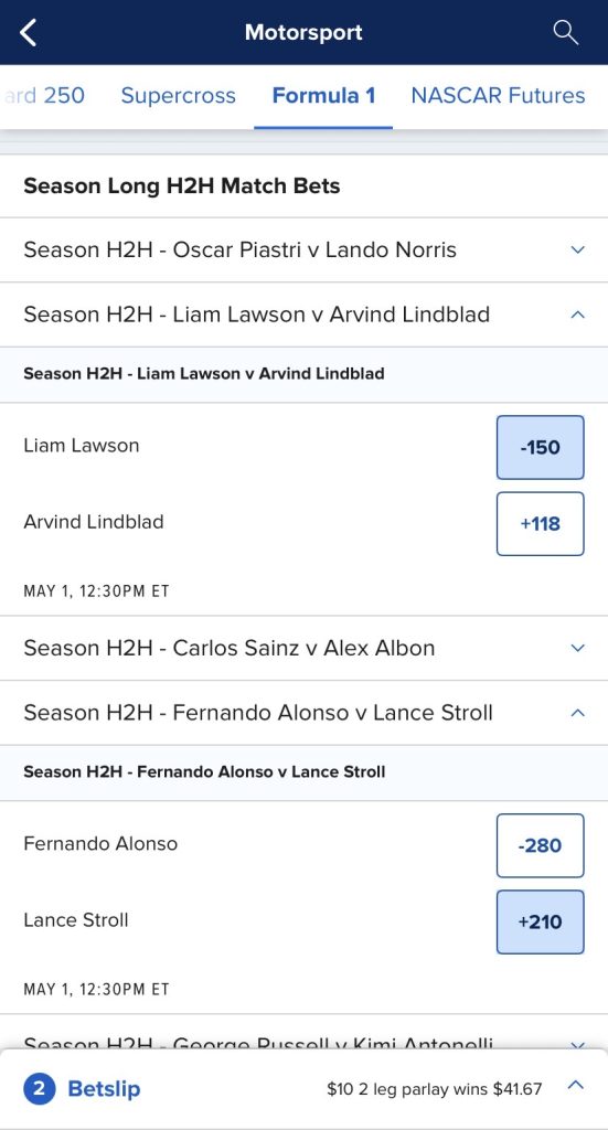 Best F1 Betting Apps. FanDuel