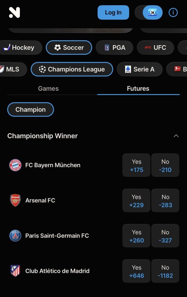 Novig. World Cup betting apps.