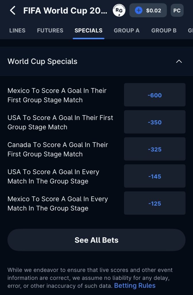 theScore Bet app. World Cup betting apps.