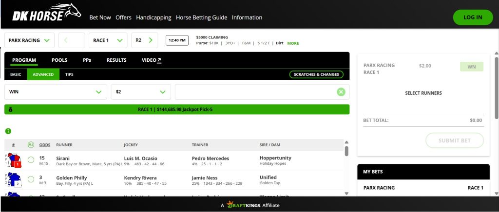 Best Horse Betting Apps. DK Horse