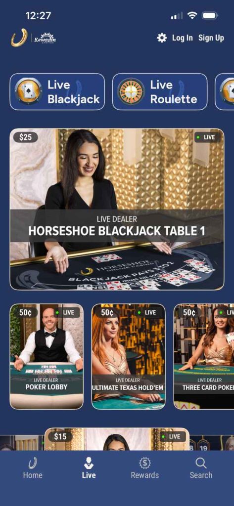 Horseshoe Casino Live Dealer