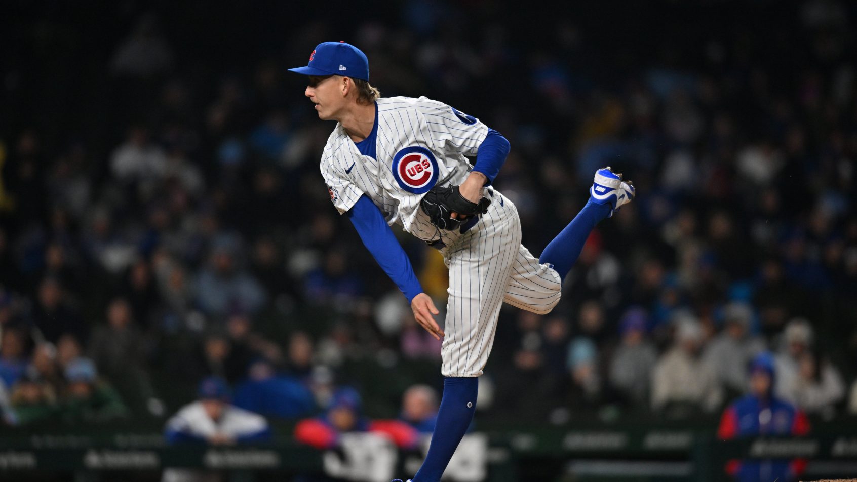 Ben Brown pitching for the Chicago Cubs