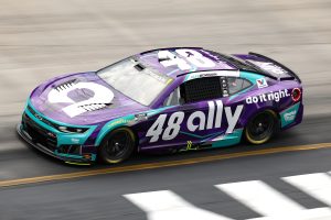 Alex Bowman on-track at Bristol Motor Speedway (2026).