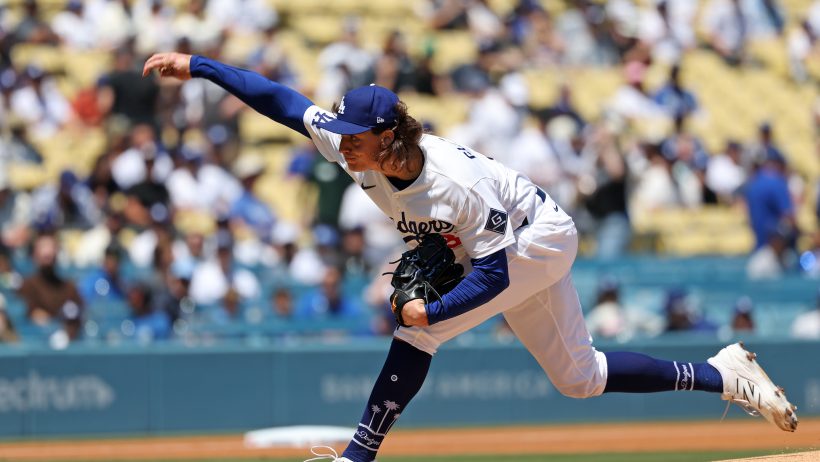 Tyler Glasnow delivers a pitch to the Marlins.