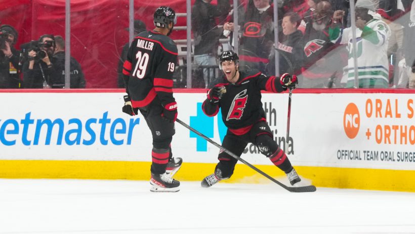 Taylor Hall celebrates overtime winner.