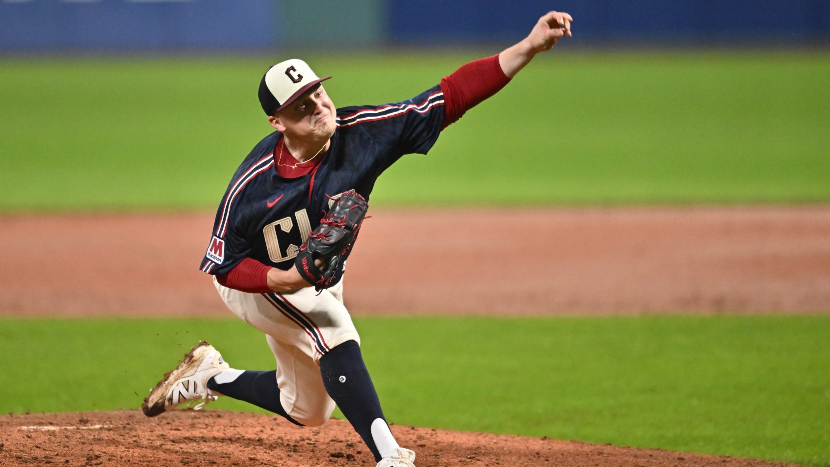 Parker Messick delivers a pitch versus the Twins.