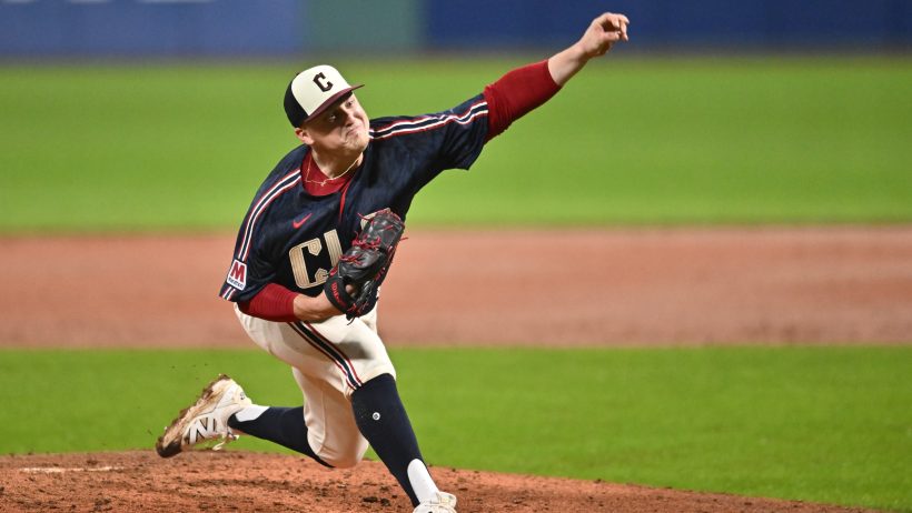 Parker Messick delivers a pitch versus the Twins.