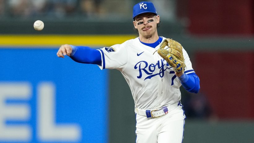 Bobby Witt Jr. throws a baseball