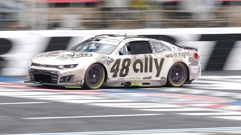 Alex Bowman on-track at Charlotte Motor Speedway (2026).