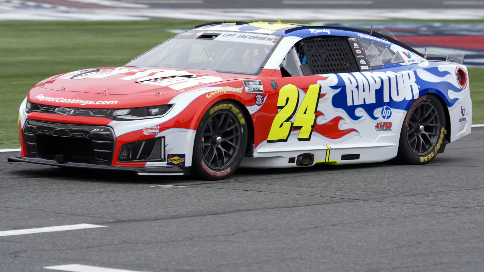 William Byron on-track for practice in the Coke 600 (2026).