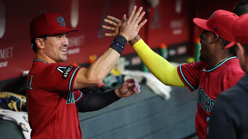 Corbin Carroll in the dugout