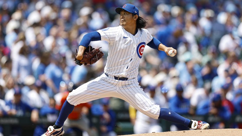 Shota Imanaga pitching for the Chicago Cubs.