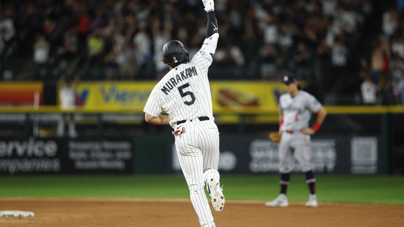 Munetaka Murakami celebrates a home run