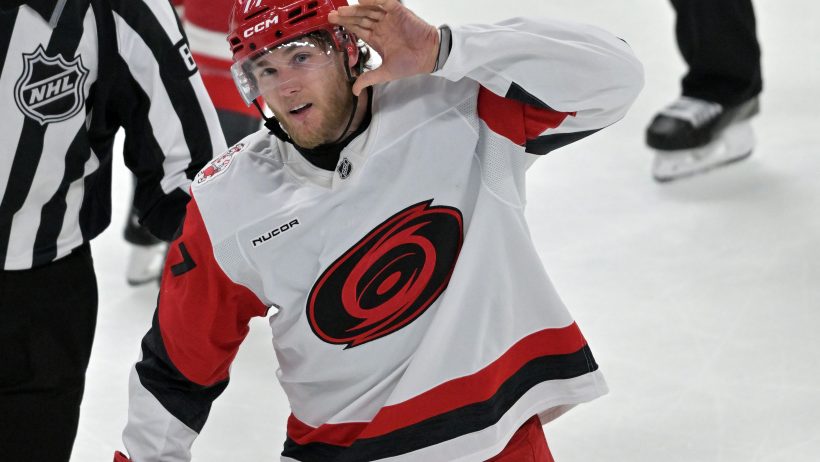 Mark Jankowski hand to ear