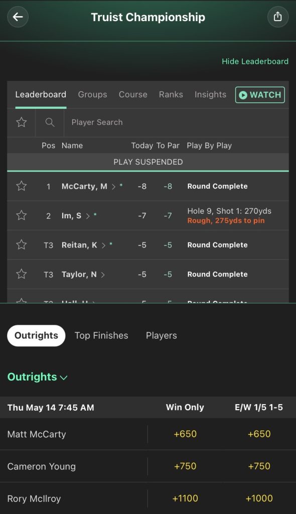best golf betting apps. bet365
