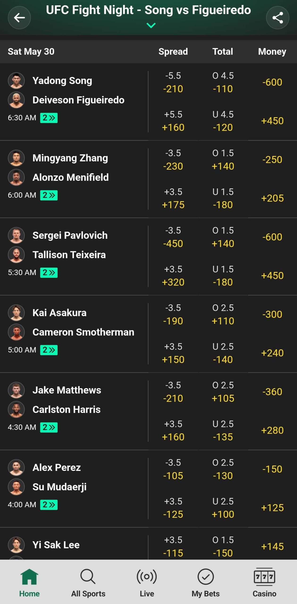 bet365 ufc betting app