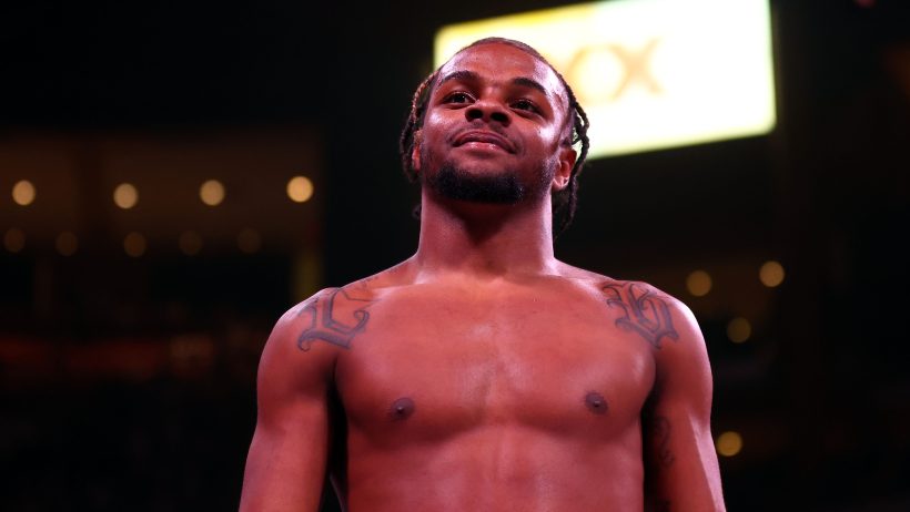 Oct 29, 2022; Glendale, Arizona, USA; Ashton Sylve is introduced before fighting Braulio Rodriguez at Desert Diamond Arena. Mandatory Credit: Mark J. Rebilas-Imagn Images
