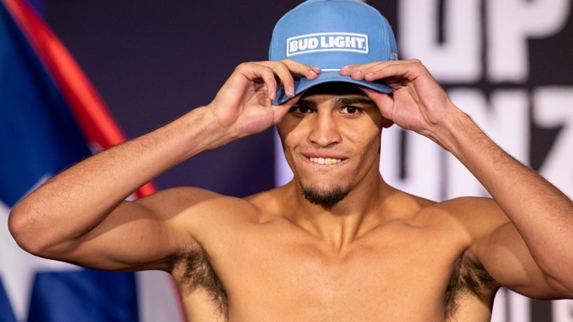 Xander Zayas during the weigh-in at the American Bank Center on Thursday, Sept. 14, 2023, in Corpus Christi, Texas.