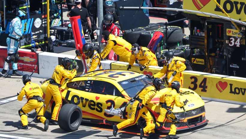 Todd Gilliand in the pits at Kansas Motor Speedway (2026).