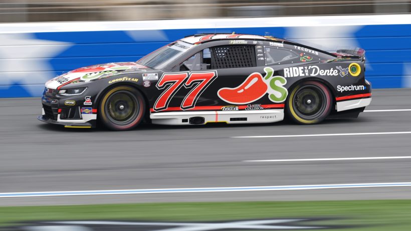 Carson Hocevar on track at Charlott Motor Speedway (2026).