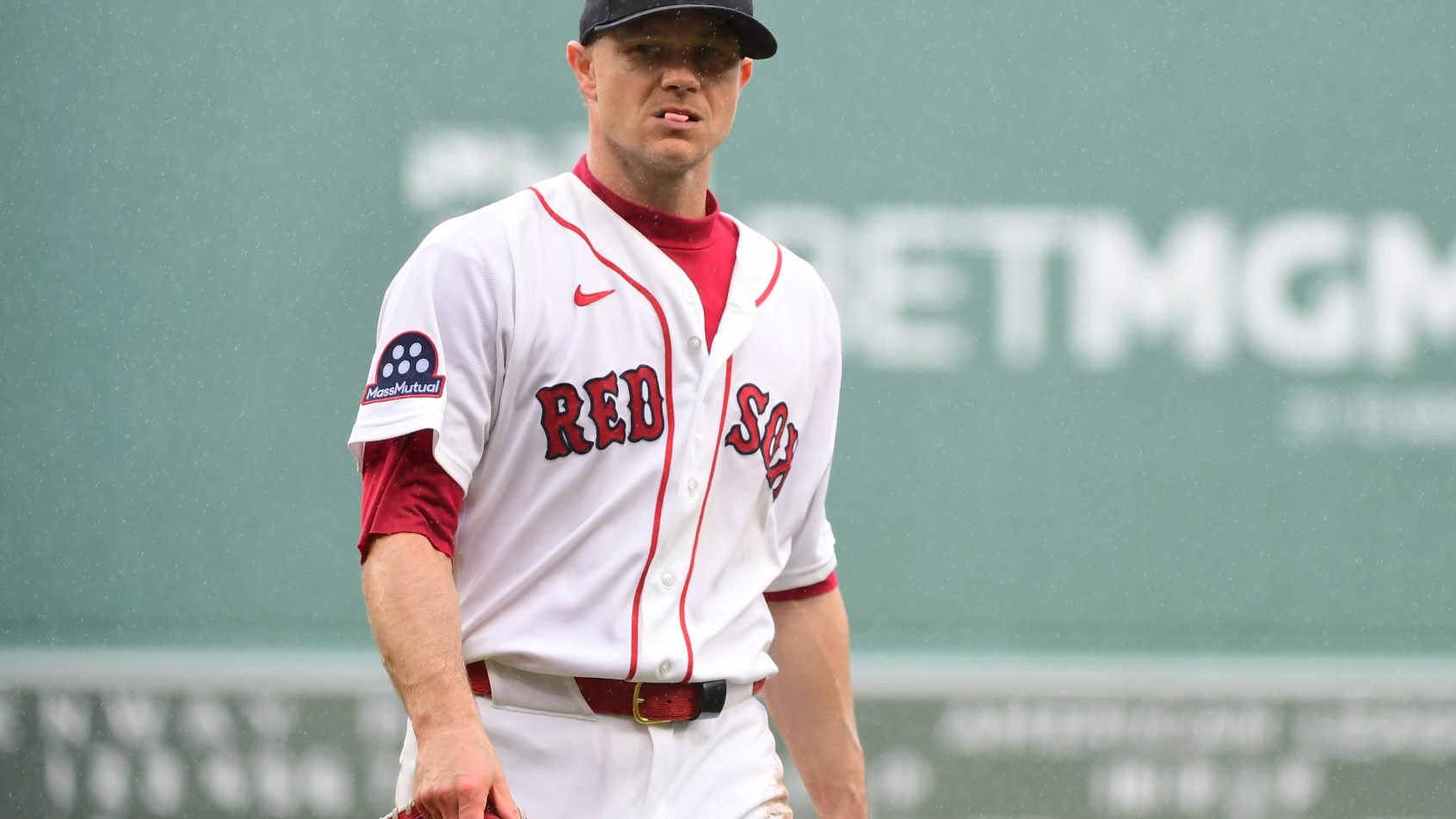 Sonny Gray walks to the dugout
