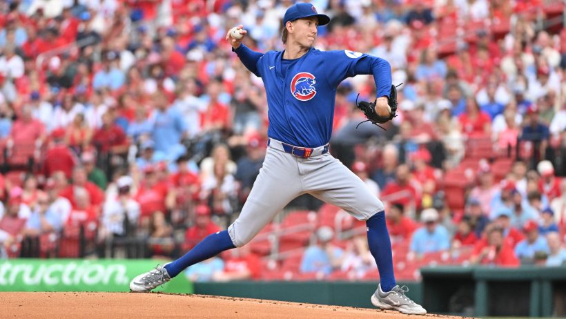 Ben Brown pitching for the Chicago Cubs.
