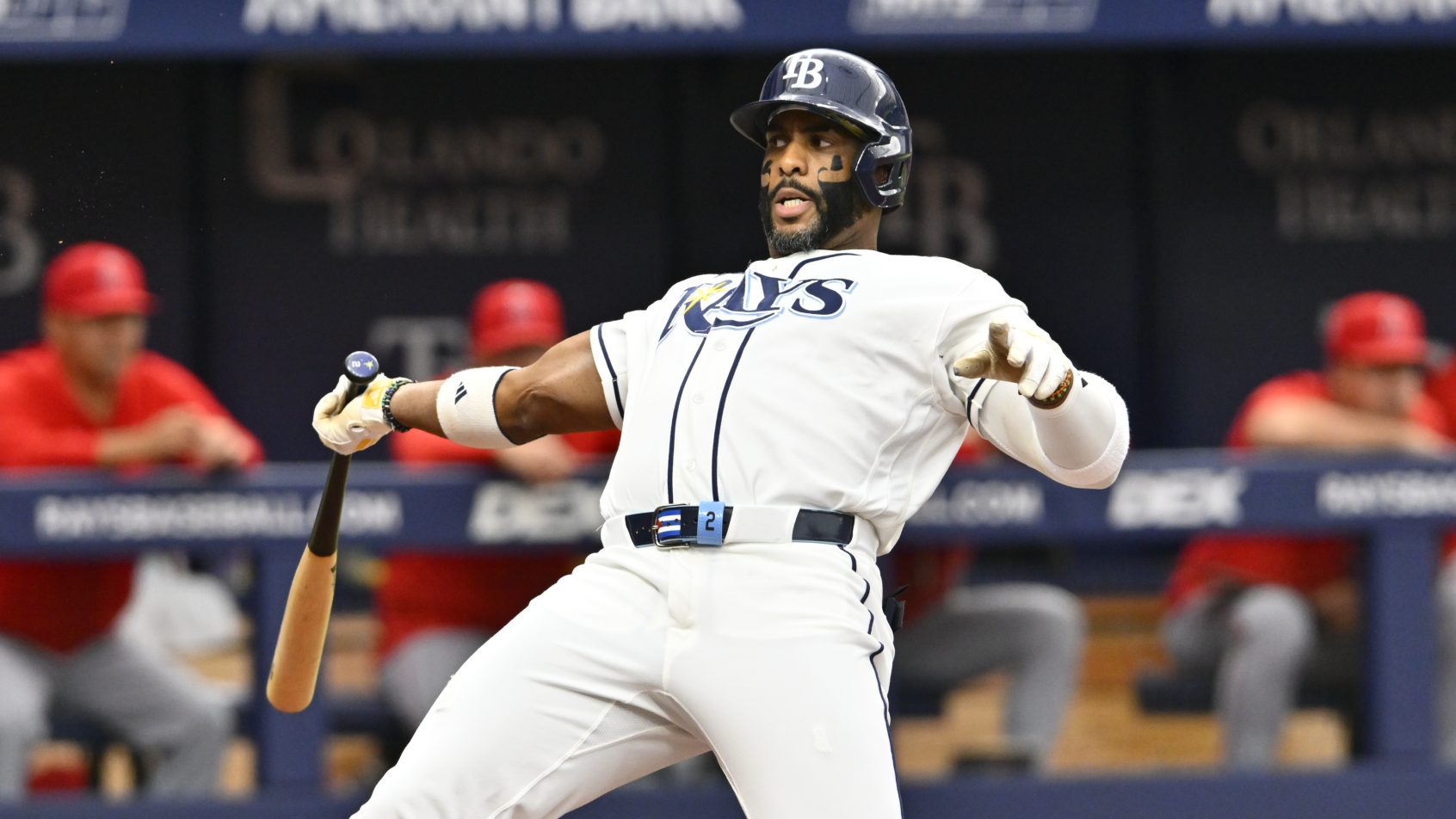 Yandy Diaz avoids being hit by pitch