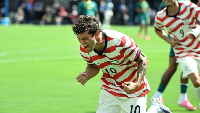 United States forward Christian Pulisic celebrates a goal