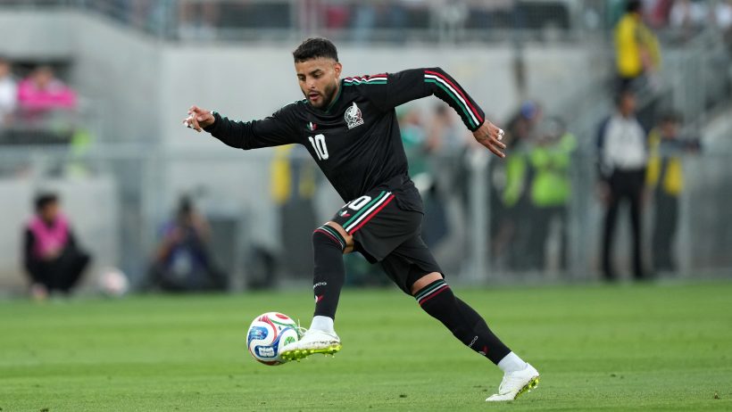 Mexico midfielder Alexis Vega with the ball