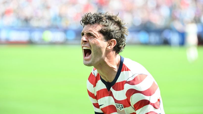 United States of America forward Christian Pulisic celebrating a goal