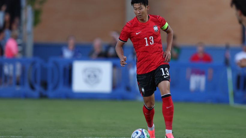 Son Heung-min playing for South Korea.