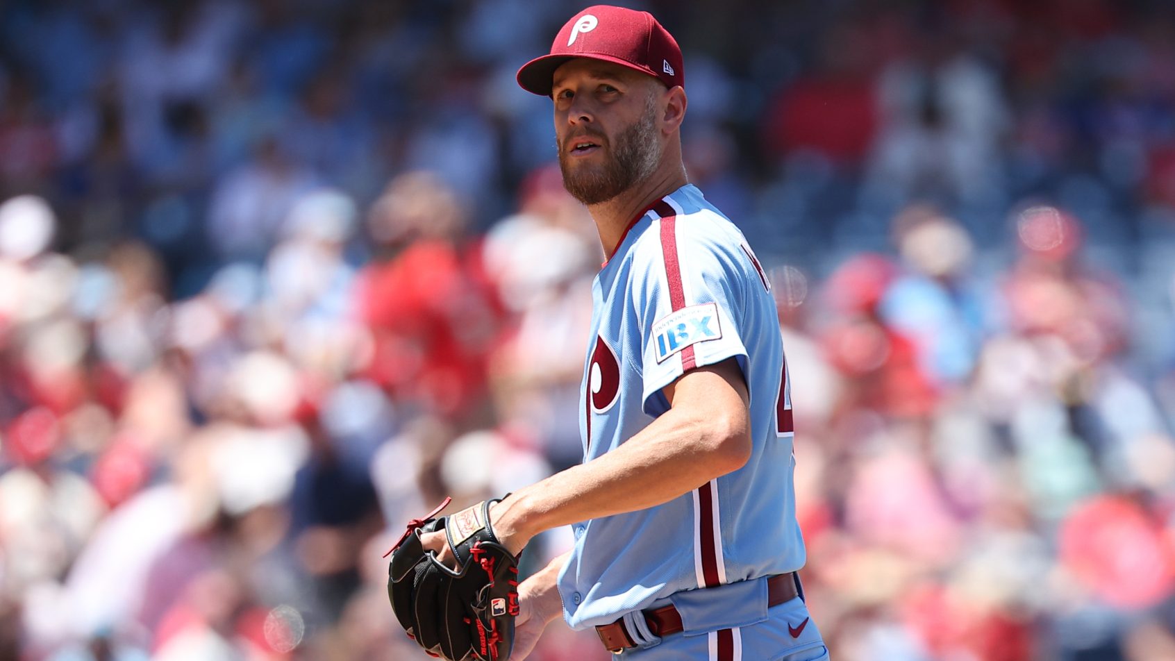 Zack Wheeler looking up