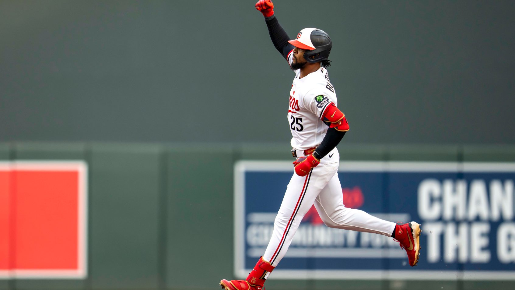 Minnesota Twins designated hitter Byron Buxton rounding the bases