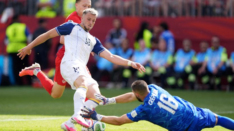 Ermedin Demirovic playing for Bosnia & Herzegovina in the 2026 FIFA World Cup.