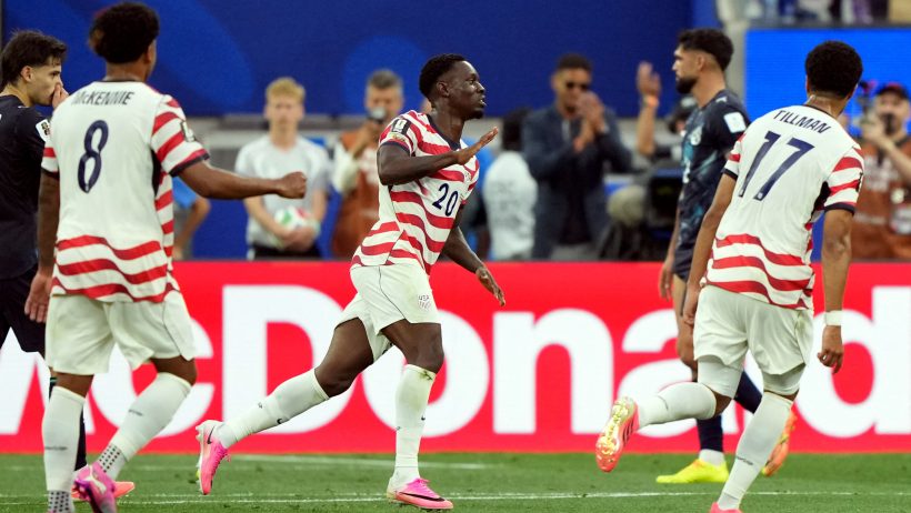 Folarin Balogun celebrates a goal