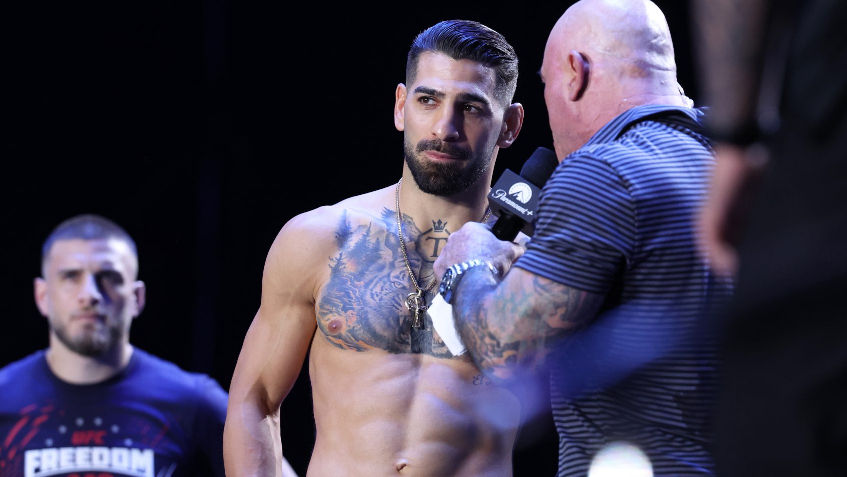 Joe Rogan interviews Ilia Topuria during weigh-ins