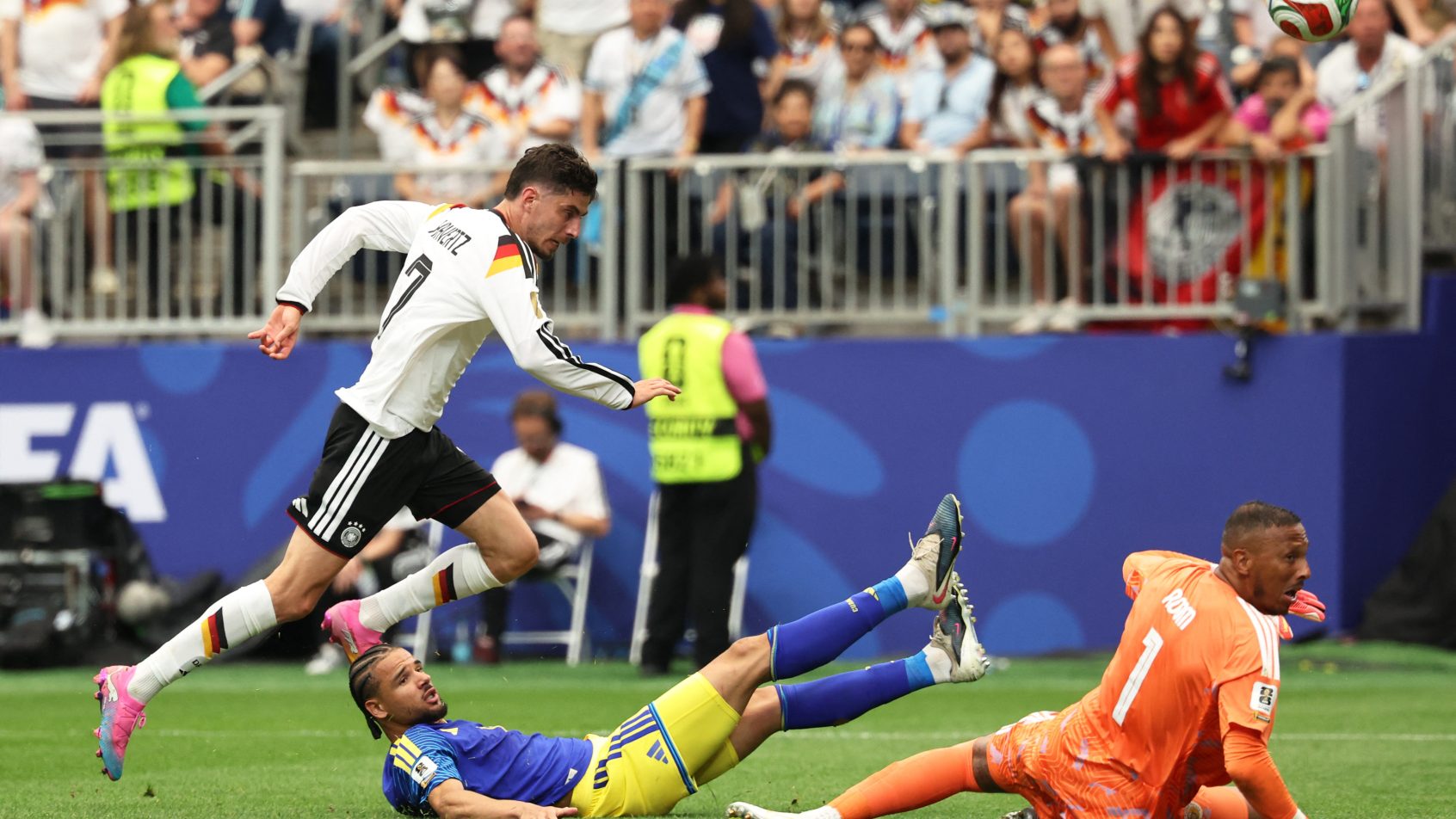 Kai Havertz scores his second goal vs Curacao at the World Cup.